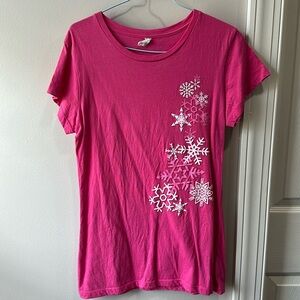 Team USA Tee Pink Snowflakes Vancouver 2010